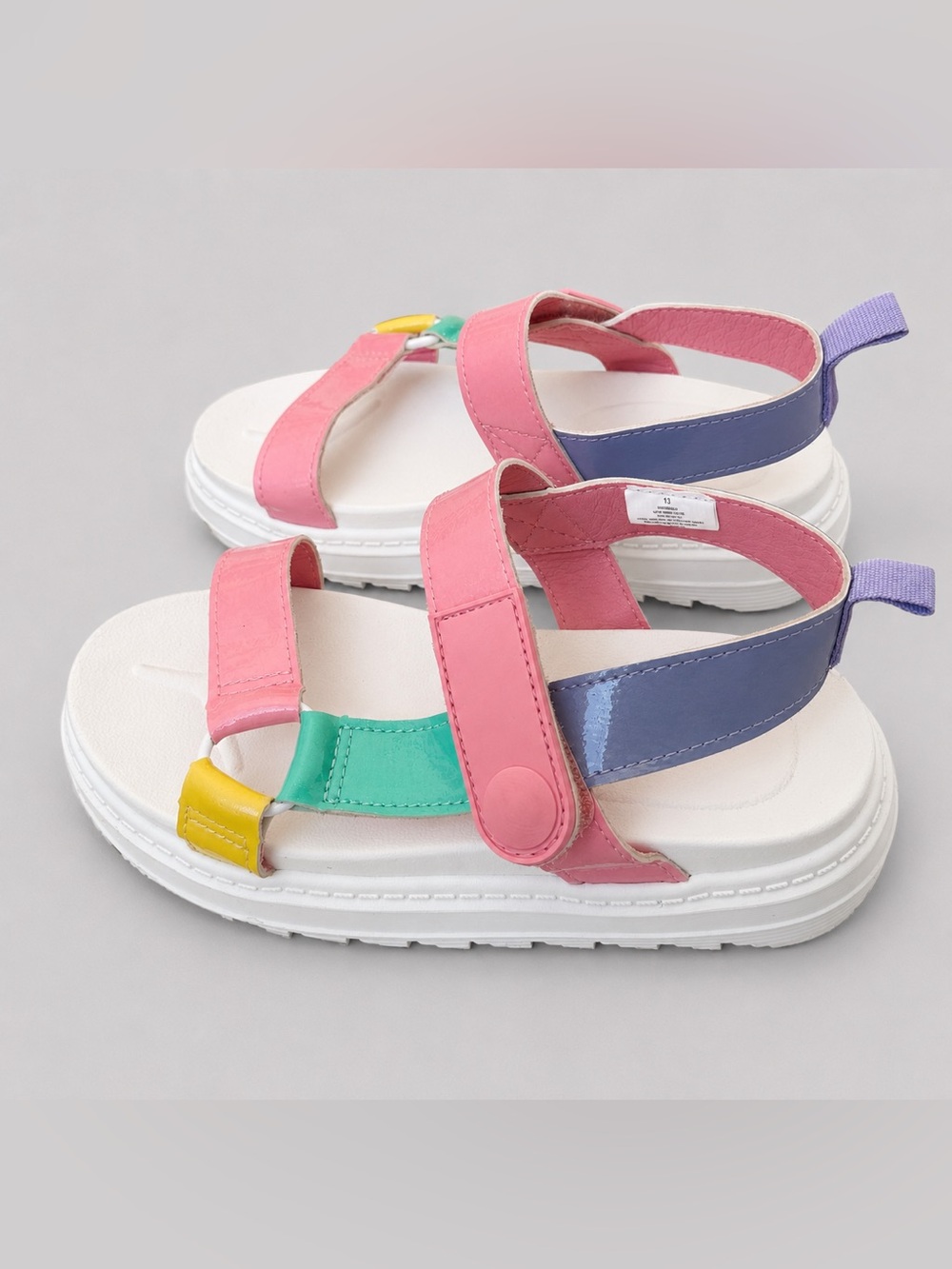 JOE FRESH Pink Color block Summer Playful Little Girls Kids Sandals US Size 13